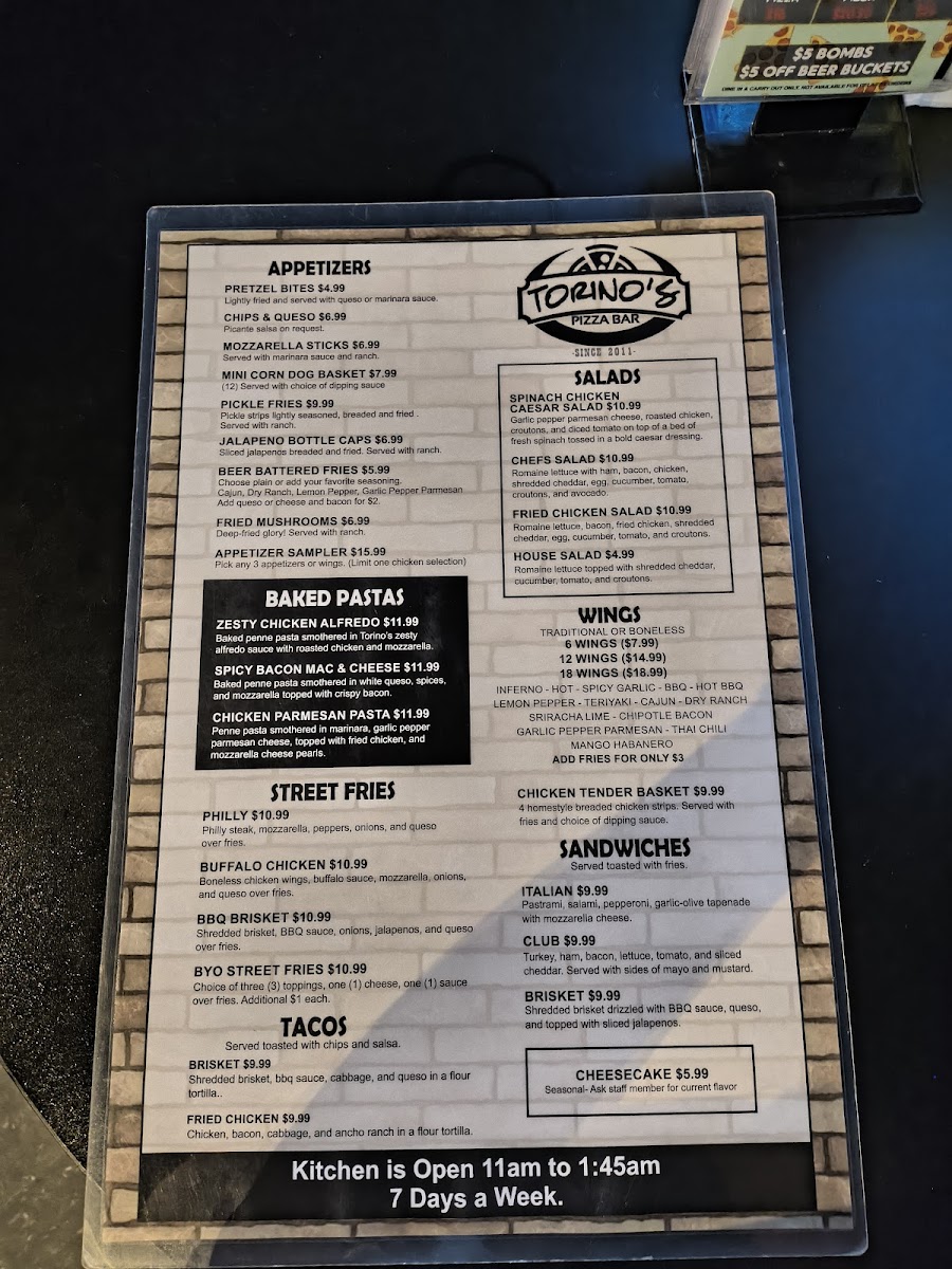 Torino's Pizza Bar Menu - Image 3