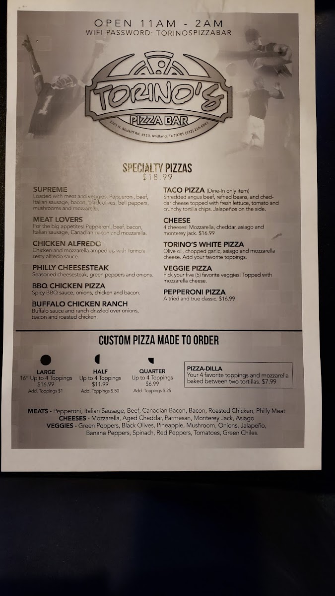 Torino's Pizza Bar Menu - Image 4